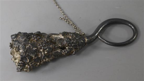 A 19th century repousse silver posy holder, 13.4cm.